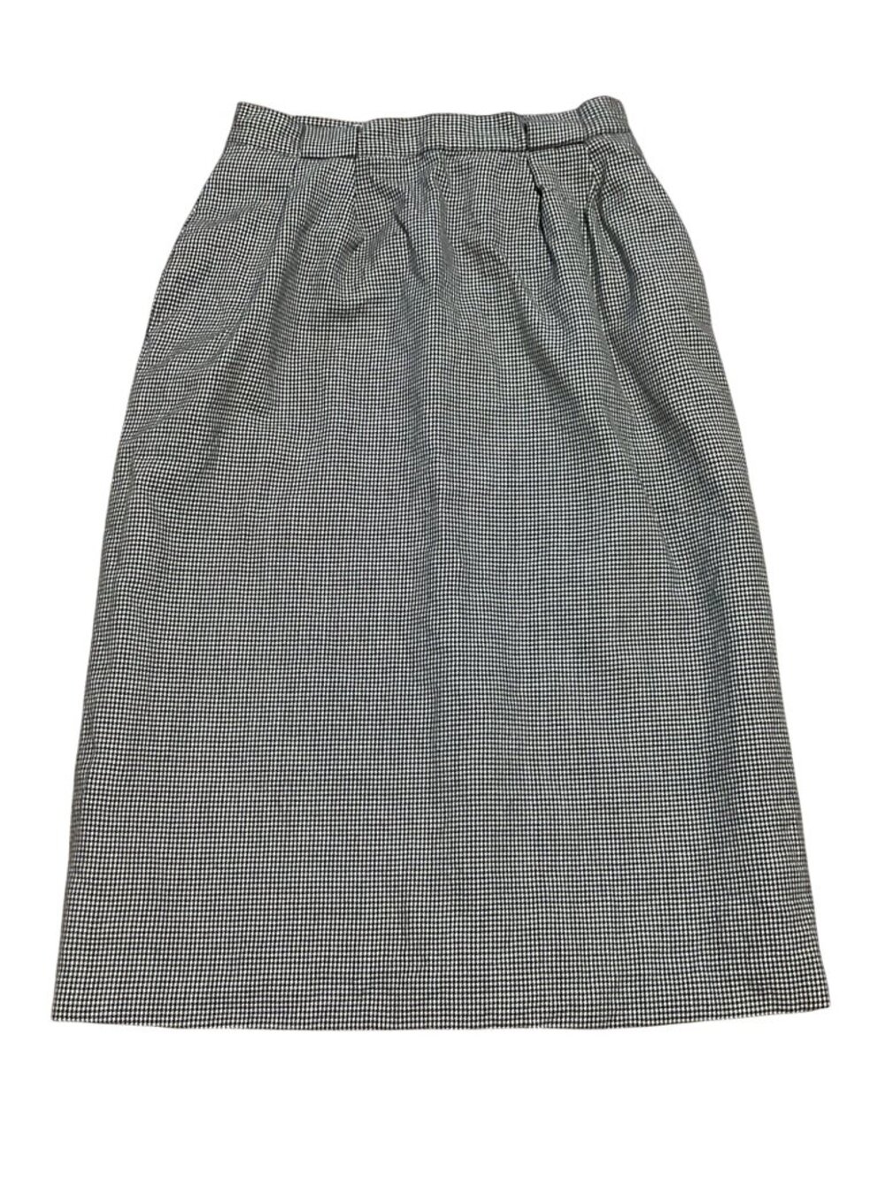 Vtg Orvis Herringbone Wool Skirt Sz 10 Black & White Lined Below Knee USA Made